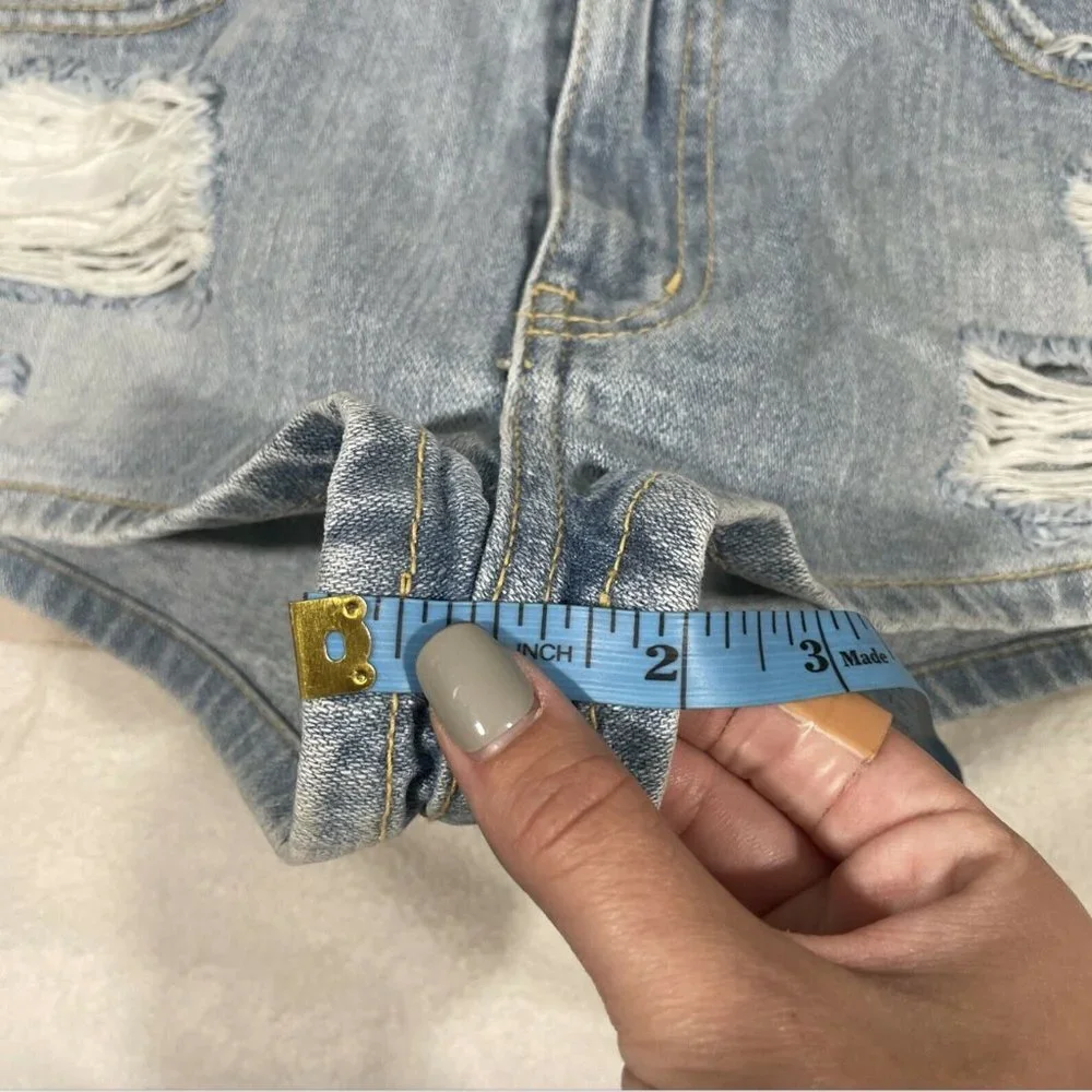 NWT $188 LF x Carmar Calla High Waisted‎ Distressed Denim Shorts [ SZ 26 ] #3914